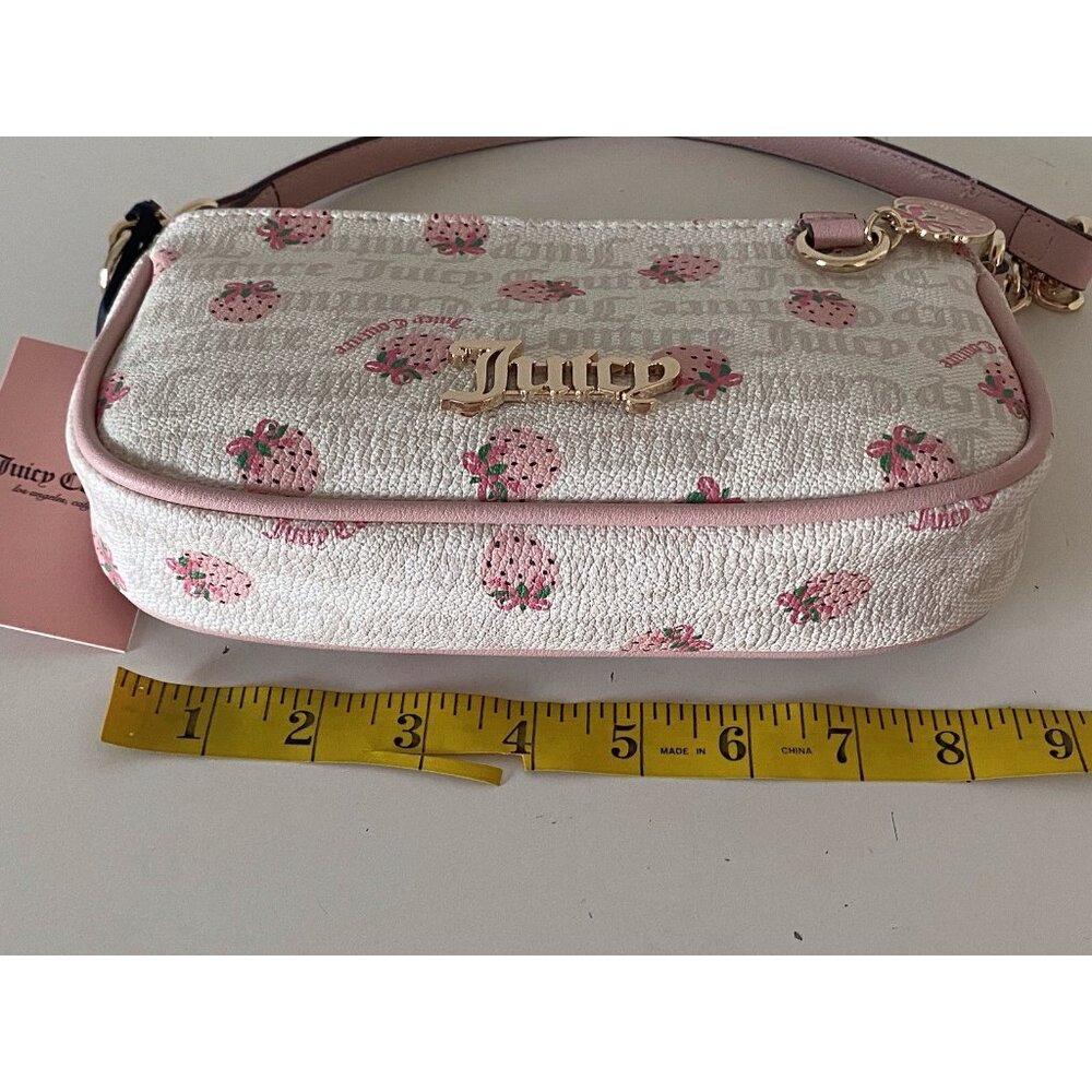 Juicy Couture Berry Sweet Strawberry Shoulder Bag Purse Angel Crystal Pink NEW - Picture 13 of 16
